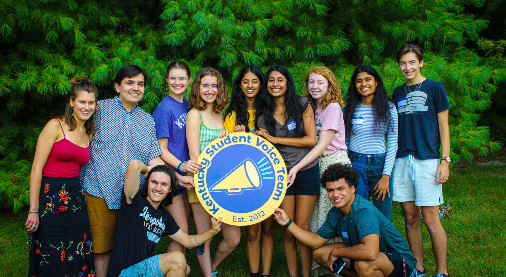 group photo of the kentucky student voice team, high school students